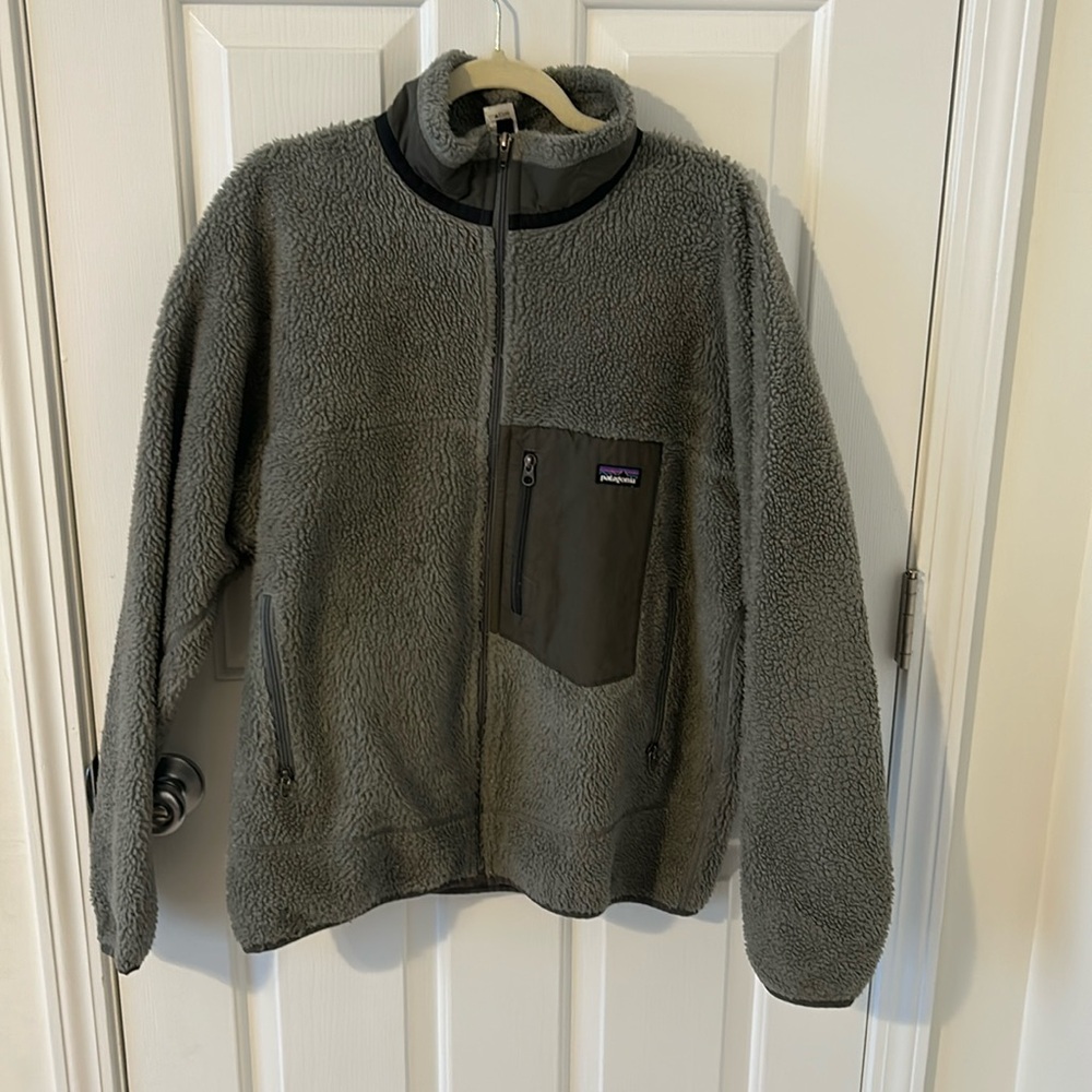 Men’s Patagonia Sherpa Jacket size large grey mens